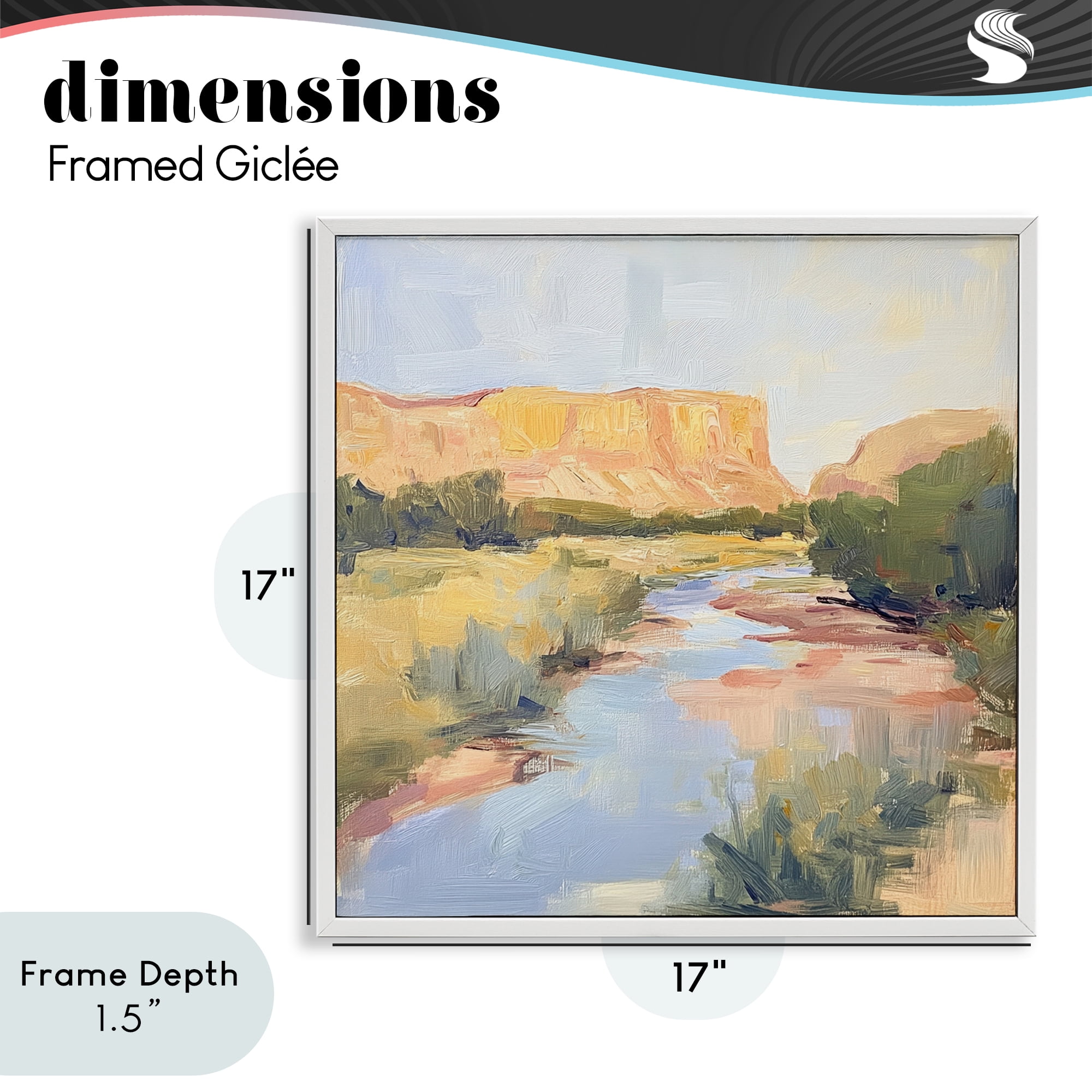 Stupell Industries Painted Plateau River Reflection White Framed Giclee Art, design by Petal Prints Design