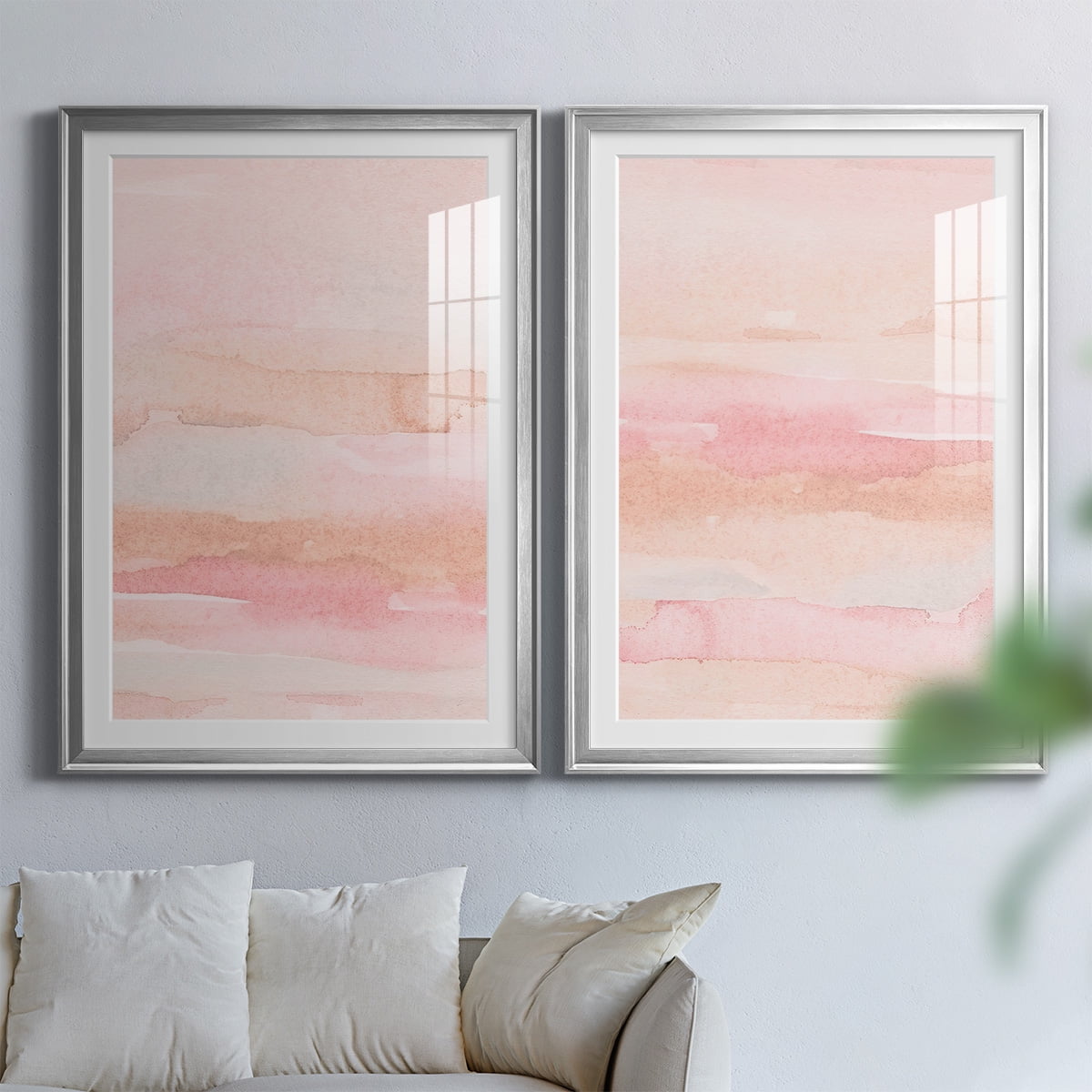 Wexford Home Rose Fade I Premium Framed Print, 26.5" x 36.5" - Ready to Hang, Silver (Set of 2)