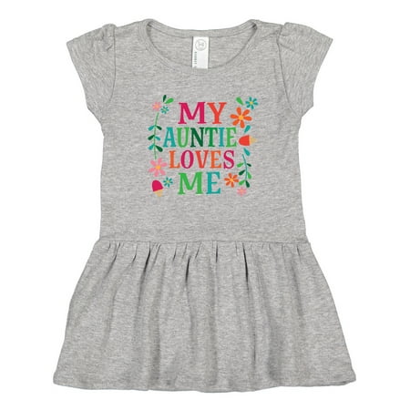 

Inktastic My Auntie Loves Me Girls Gift Toddler Girl Dress