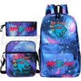 thumbnail image 1 of Three-piece Bag, Boy Girl Teen Cartoon Backpack, Student Backpack Laptop Bag siniker, 1 of 2