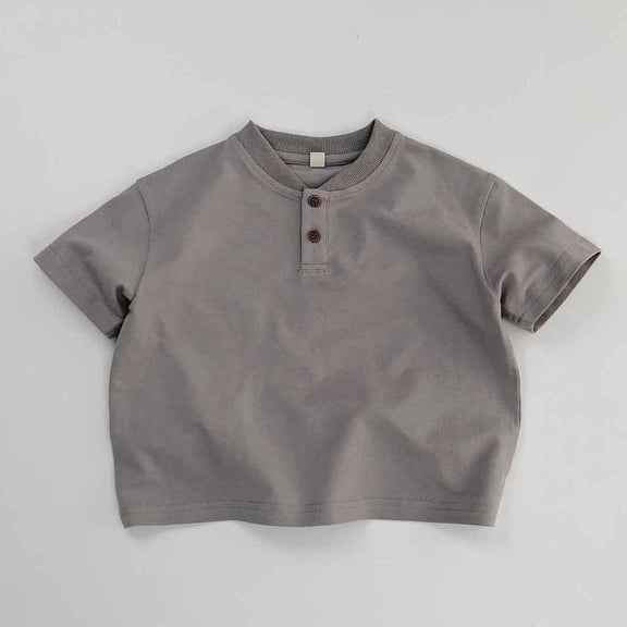Shirts for Girls Short Sleeve Tops Loose Soft Grey Boys' T-Shirts Clothes for Girls 4T