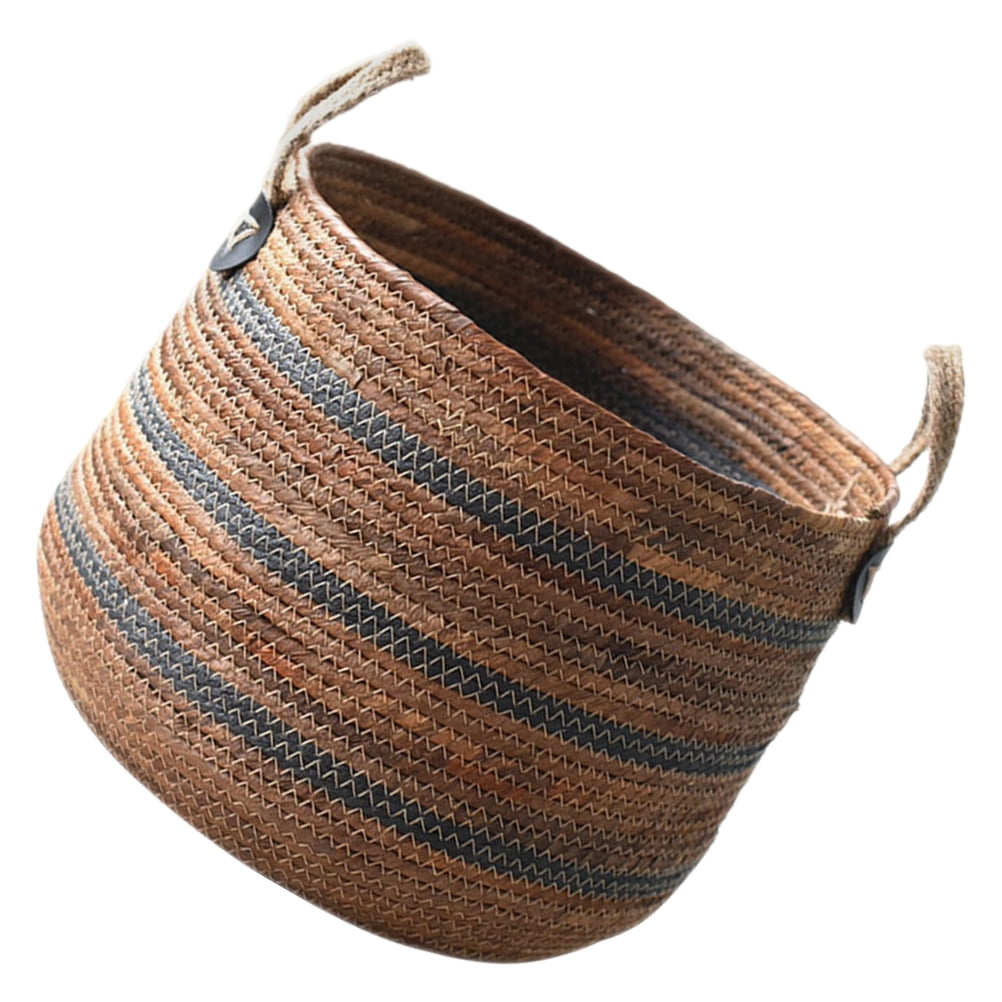 Worgeous Laundry Basket Large Braided Straw Rope Basket Storage Basket For Blankets Laundry Sundries Case