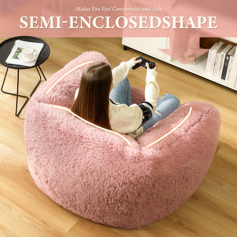 HOMGUAVA Giant Bean Bag Chair for Adults, Plush Bean Bag Lazy Sofa