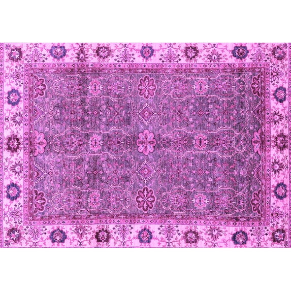 Ahgly Company Indoor Rectangle Oriental Purple Traditional Area Rugs, 2' x 3'