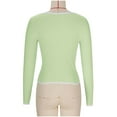 thumbnail image 2 of Women's Long Sleeve Tops Scoop Neck Ribbed Knit Slim Fitted Basic Tee Shirts Casual Lightweight Sweaters Tunic Tops (XL, Mint Green), 2 of 4