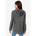 thumbnail image 2 of Roaman's Women's Plus Size Thermal Waffle Hoodie Zip Up Cardigan Jacket, 2 of 5