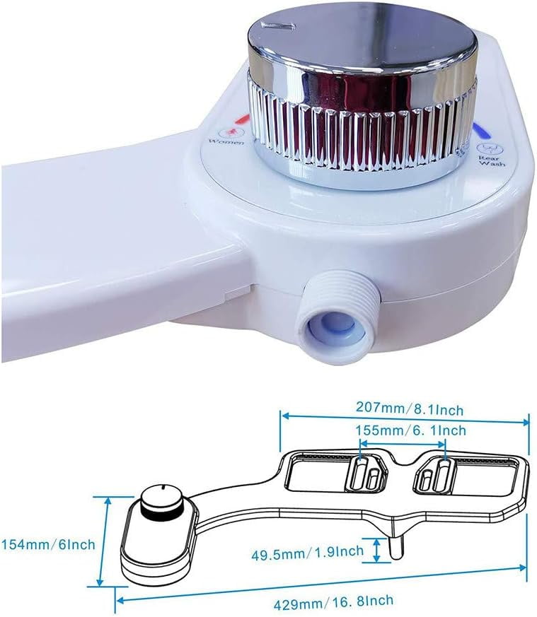 TekDeals Bidet Fresh Water Dual Spray Kit Non Electric Toilet Seat Attachment Cold Wash