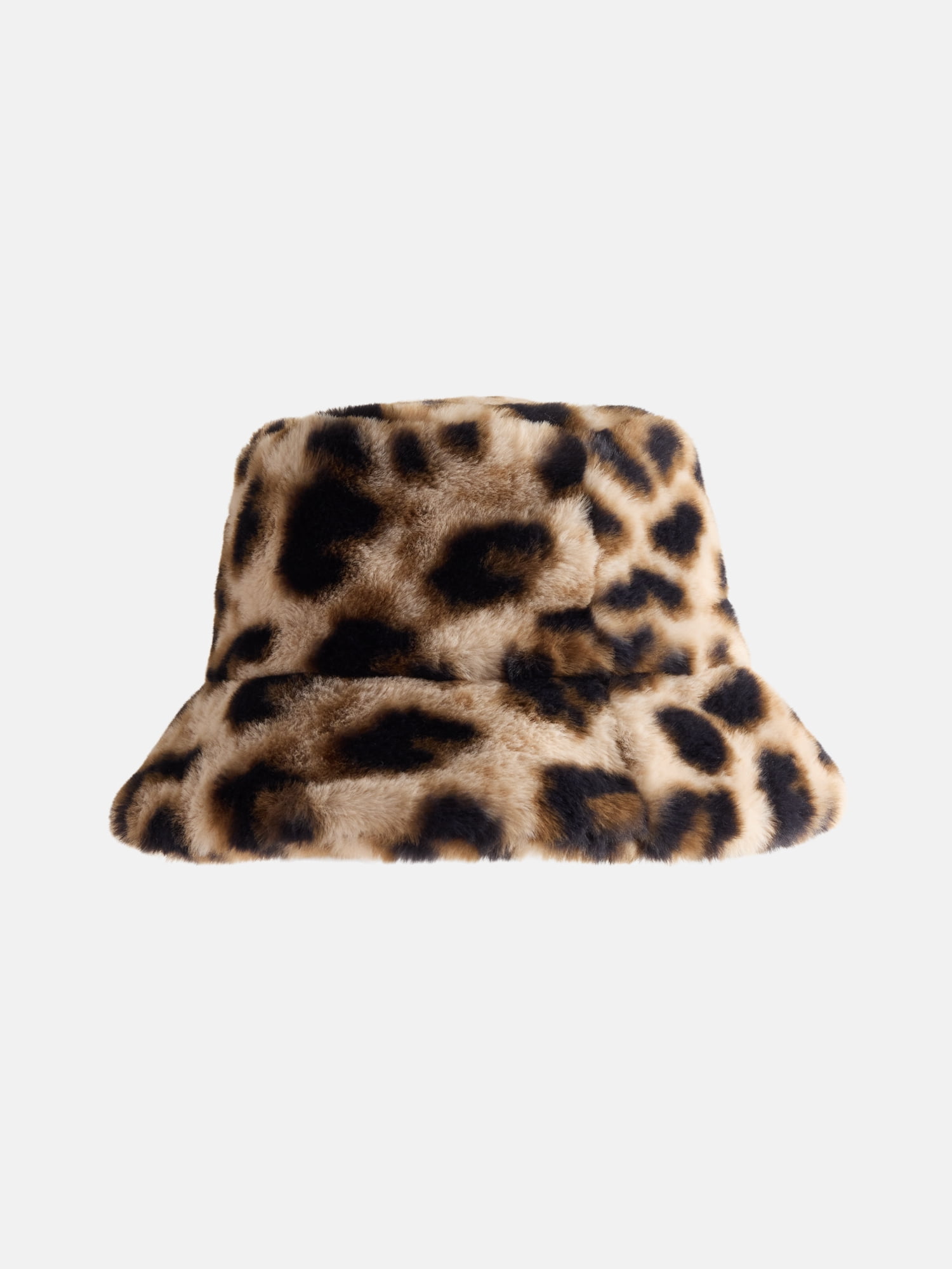 Madden NYC Women's Faux Fur Bucket Hat, Leopard