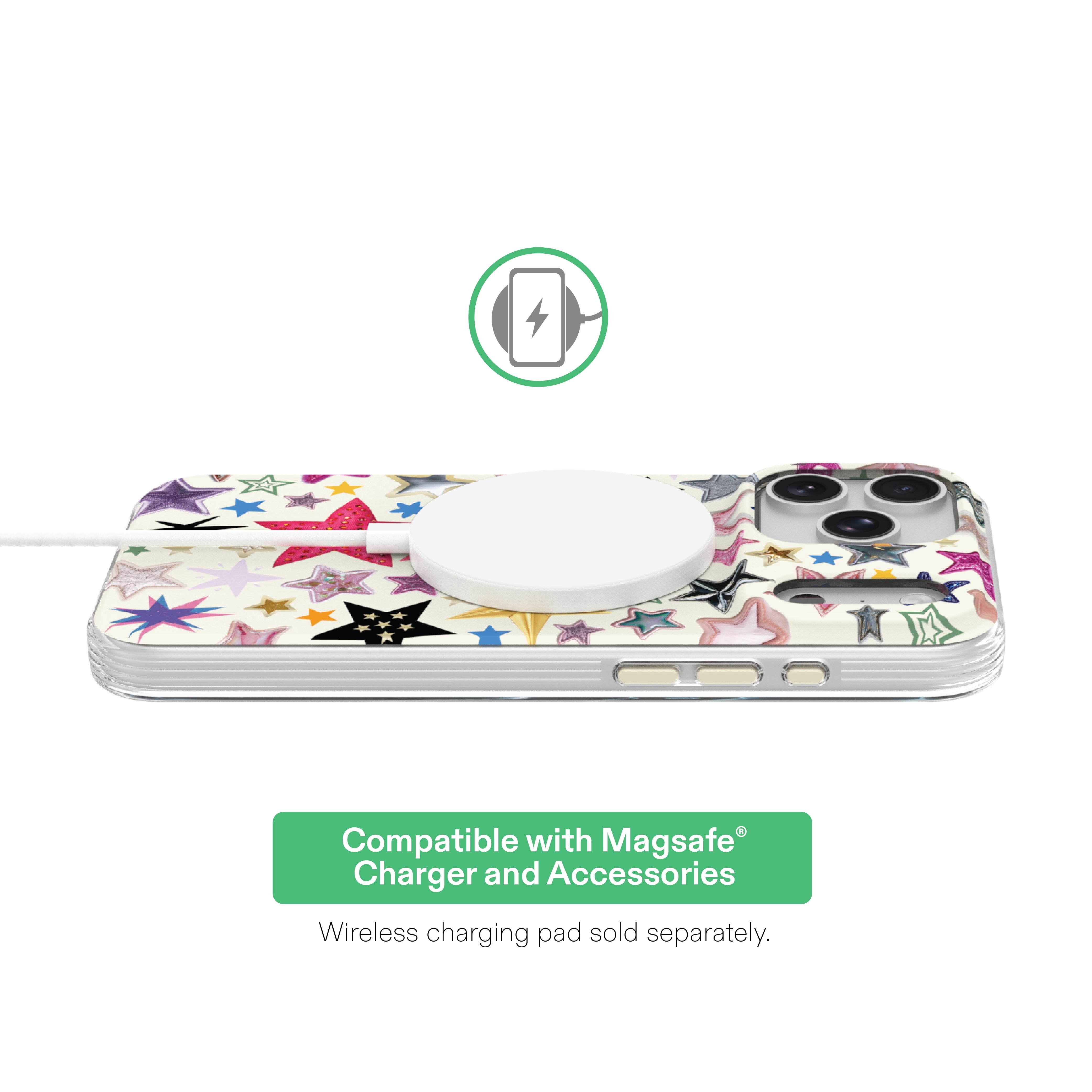onn Phone Case for iPhone 18 Pro Max / 17 Pro Max, MagSafe Compatible - Multicolor Stars