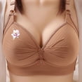 thumbnail image 2 of Wireless Bras for Women Plus Size Breathable Daily Underwear Small Print Bra Brown XS-4XL, 2 of 4