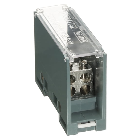 Uxcell 2 in 4 Out Rail Terminal Blocks, 690V 200A Connectors Power Distribution Block with Flame-Retardant Housing 1In Width