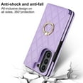 thumbnail image 3 of ELEHOLD Luxury Wallet Case for Samsung Galaxy Z Fold 6, Faux Leather Non-Slip Grip Ring Holder Flip Kickstand Card Cash Slot Shockproof Protection Case for Samsung Galaxy Z Fold 6 ,Purple, 3 of 7