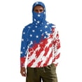 thumbnail image 7 of SEANATIVE Long Sleeve Fishing Hoodie for Men UV Protection Tops Breathable Lightweight Athletic Shirt Outdoor Sport Apparel for 4th of July, S, American Flag Splatter Print, 7 of 7
