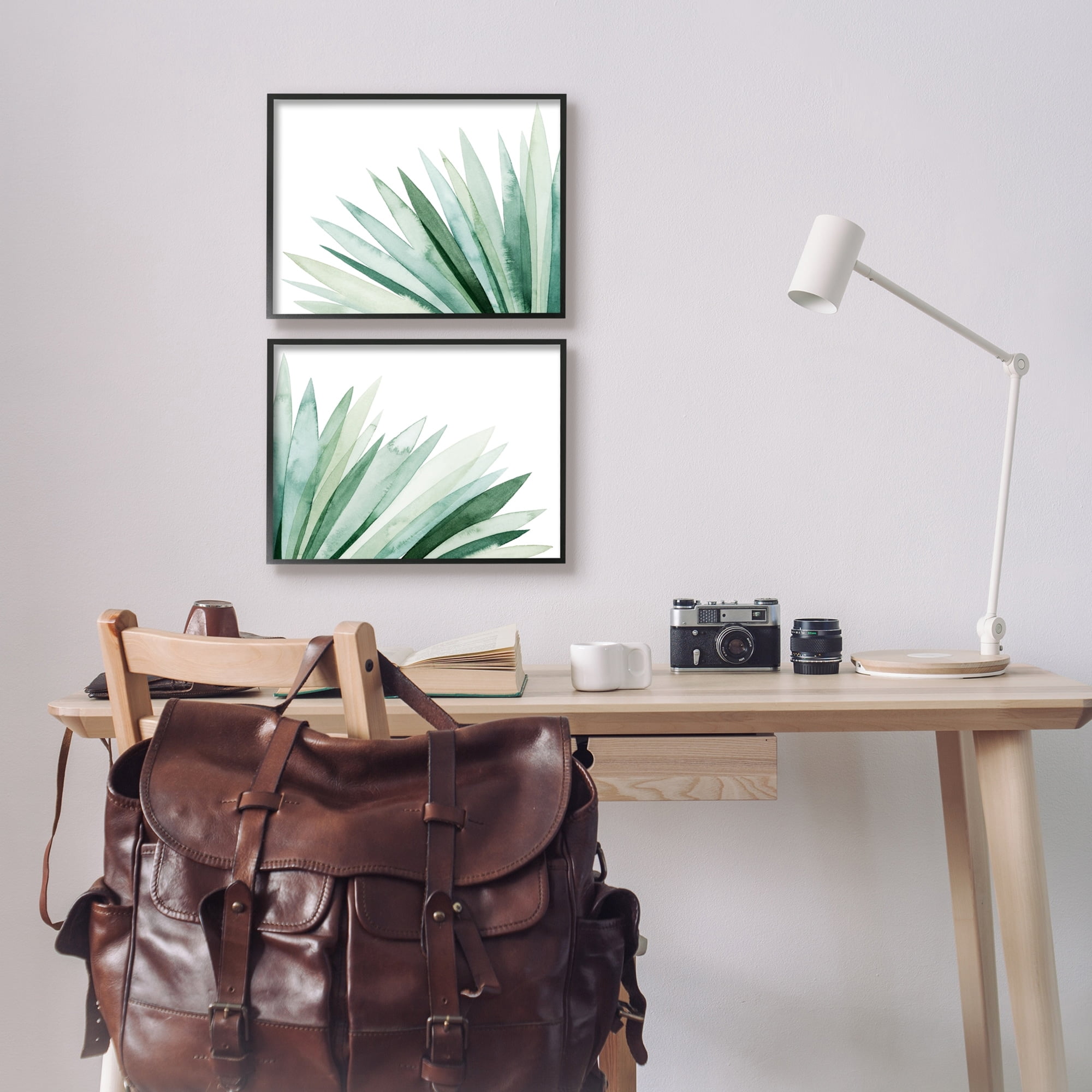 Stupell Industries Lush Green Botanicals Grass Leaves Watercolor Detail Framed Wall Art, 14 x 11, Design by Grace Popp
