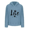 thumbnail image 4 of Womens Fall Winter Hoodie Warm Fleece Sherpa Pullover Hood Dog Paw Heart Top Casual 2025 Thicken Outfits Soft Long Sleeve Homewear Casual Loungewear, 4 of 6