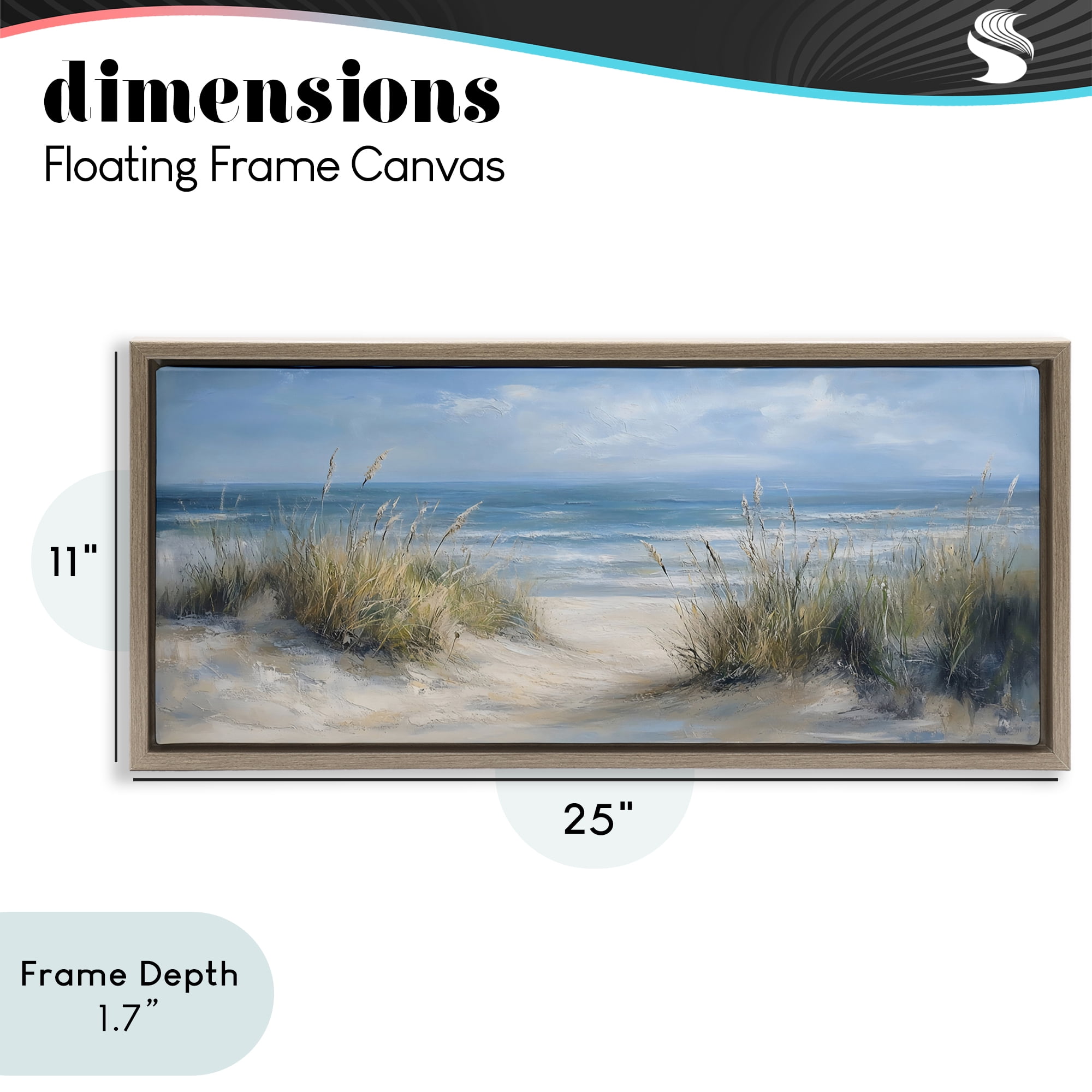 Stupell Industries Coastal Peace Dunes Brown Framed Floater Canvas Wall Art, design by LSR Design Studio