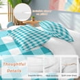 thumbnail image 2 of 3 Piece Turquoise Checkered Duvet Cover Set California King, Microfiber Comforter/Quilt Cover with Corner Ties and 2 Pillowcases, Farmhouse Buffalo Plaid All Season Soft Bedding with Zipper Closure, 2 of 8
