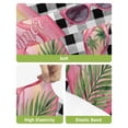 thumbnail image 4 of Summer Flamingo Bar Stool Covers Set of 4, Tropical Plants Botanical Floral Black Plaid Stretch Bar Chair Covers with Backs, Removable Pub Counter Height Chair Cover for Kitchen Dining Room Cafe, 4 of 7