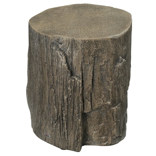 Tree Stump Stool, Decorative Side Table with Round Tabletop