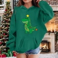 thumbnail image 2 of Cute Christmas Hoodies For Toddler Girls Dinosaur Print With Pocket Long Sleeve Casual Pullover Sweatshirt for Kids Size 4-5T, 2 of 5