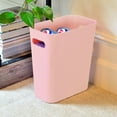 thumbnail image 3 of Youngever 2 Pack 3 Gallon Slim Trash Can, Plastic Garbage Container Bin, Trash Bin with Handles for Home Office, Living Room, Study Room, Kitchen, Bathroom (Pink), 3 of 4