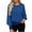 Blue, variant on Women's Dressy Sequin Formal Top Long Sleeve Chiffon Shirt Blouses Beige L