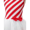 thumbnail image 6 of YONGHS Kids Girls Christmas Costumes Candy Cane Striped Dance Cheer Performance Leotard Dress Red 8, 6 of 7