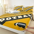 thumbnail image 3 of Feelyou Rugby Sport Player Bed Sheets for Teens, Gold Black Cartoon King Sheets, Football Soccer Theme Sheet Set, Breathable Home Decor, 4pcs, 3 of 7