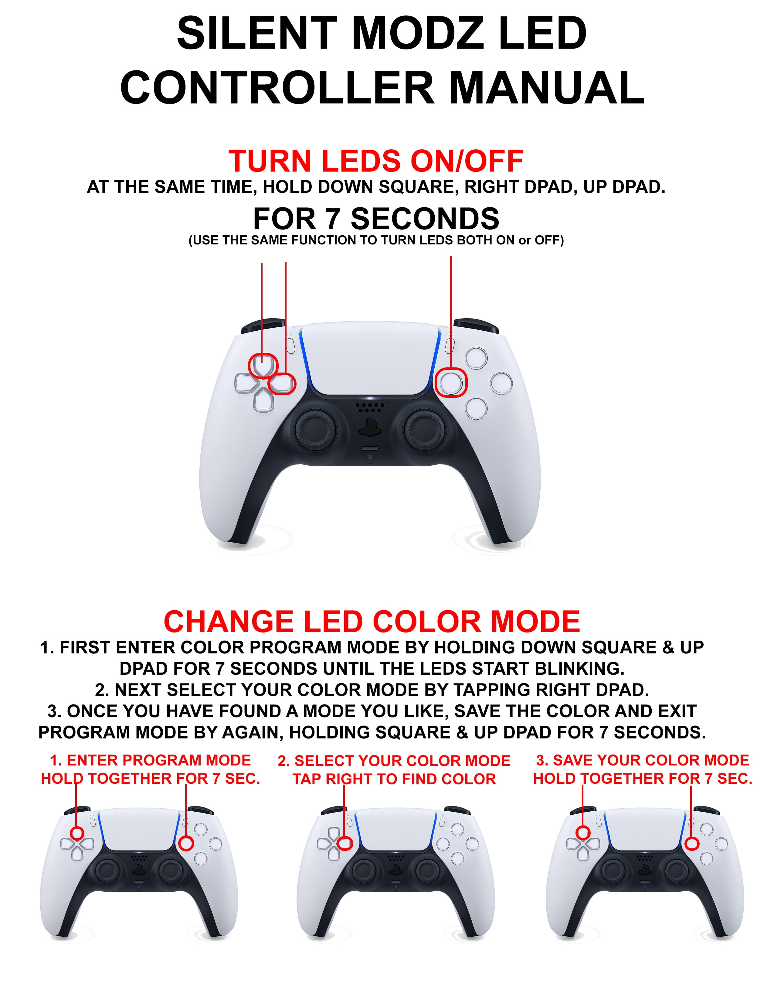 Green Storm Silent Modz LED Light Up Button Wireless Custom Controller for PS5