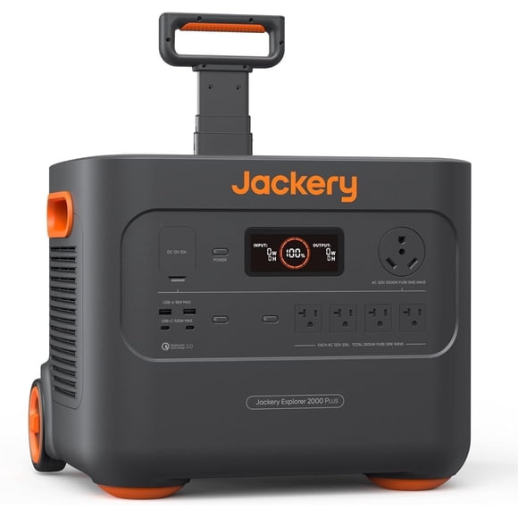 Jackery Portable Power Station Explorer 2000 Plus, Solar Generator with 2042Wh LiFePO4 Battery 3000W Output, Expandable to 24kWh 6000W, Compatible with Solar Panel for Outdoor RV Camping & Emergency