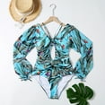 thumbnail image 6 of ZPAQI Conservative Bathing Suit Halterneck Swimsuit Puff Sleeve Swimwear Bikini Suit, 6 of 18