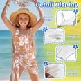 thumbnail image 5 of SEANATIVE Girls One-Piece Swimsuits with Mesh Cover-up Skirt One-Piece Bathing Suits Back Cutout Stylish Stretch Swimwear for Kids Teenagers, Size 11-12, Cute Rabbit Floral Easter Egg Pink, 5 of 7