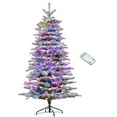 thumbnail image 2 of Christmas Tree HOMCOM 6.5 ft Pre-Lit Mountain Pine Artificial Christmas Tree, Snow Flocked Christmas Tree, Hinged Xmas Tree with 400 LED Lights and 990 Branch Tips for Holiday Party Decoration, Green, 2 of 10