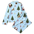 thumbnail image 5 of Womens Christmas Pajama Set Long Sleeve Collared Sleep Shirt and Lounge Pants Festive Holiday Loungewear Outfit for Home, 5 of 5