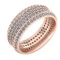 thumbnail image 2 of 5Ct Round Brilliant Cut Natural Diamond 5-Row Anniversary Wedding Eternity Band Ring 14k Gold H SI2, 2 of 3