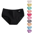 thumbnail image 3 of Women Soft Cotton Panties Candy Color Underwear Mid-waist Breathable Briefs, 3 of 9