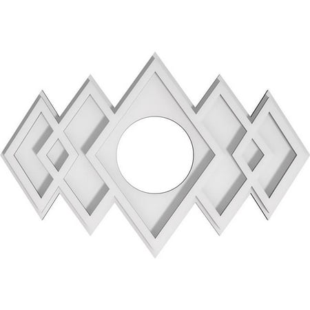 Ekena Millwork Cmp16x10ze 04000 4 In Id X 5 In Rectangle Zoe Architectural Grade Pvc Contemporary Ceiling Medallion