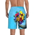 thumbnail image 3 of Naloa Elephant Trunk Couple Flowers Men's Beach Shorts, Surfing shorts, Swim trunks, Quick Dry Swim Trunks for Surfing Beach Fun - Small, 3 of 9