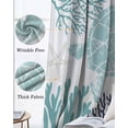 thumbnail image 3 of Turquoise Coastal Turtle Blackout Curtains for Bedroom Living Room Darkening Curtains 84 Inch Length 2 Panels Set Ocean Coral Nautical Window Curtain Insulated Window Treatment Grommet Drapes 42"x84", 3 of 9