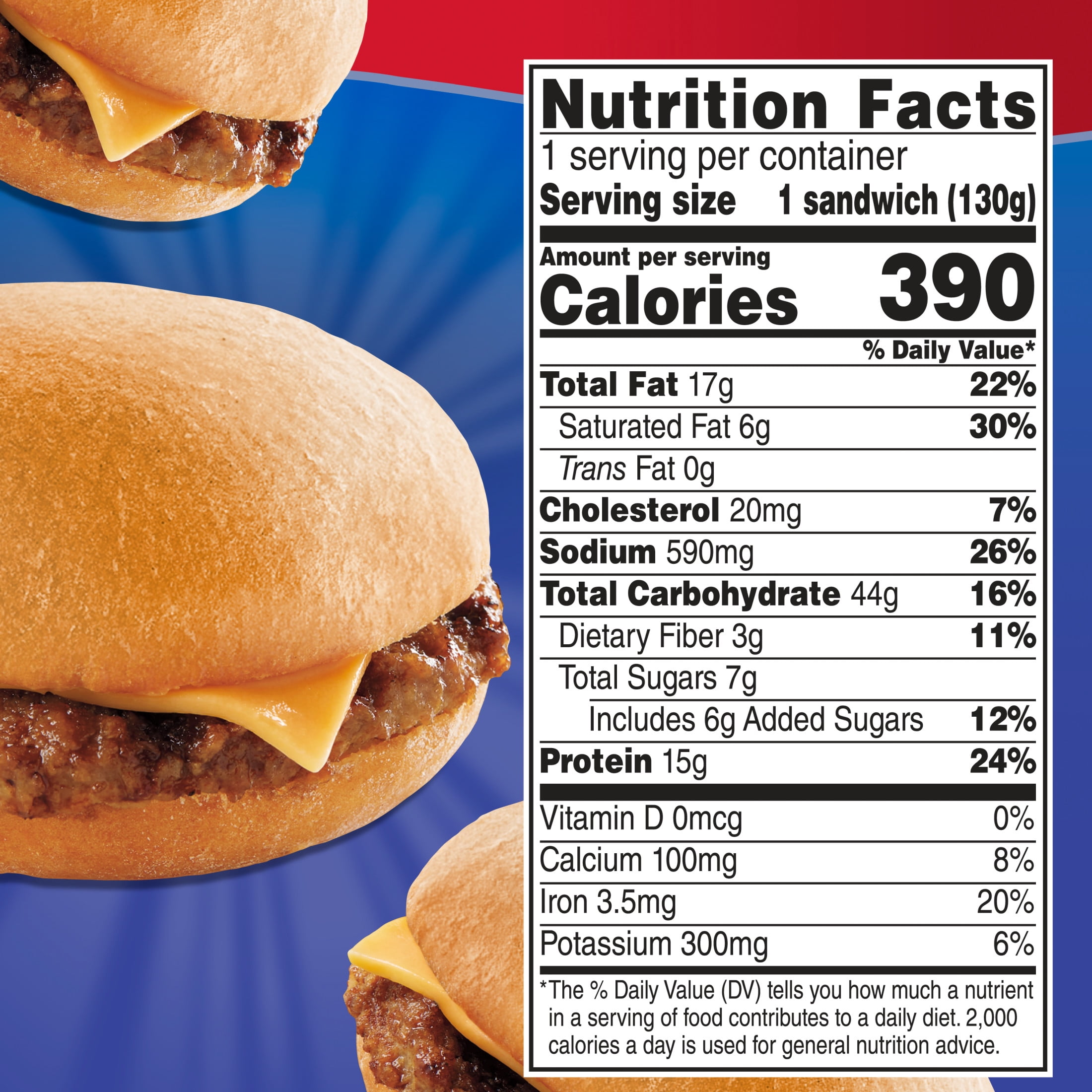 State Fair Cheeseburger, Fully Cooked, 1 Count, 4.6 oz (Frozen)