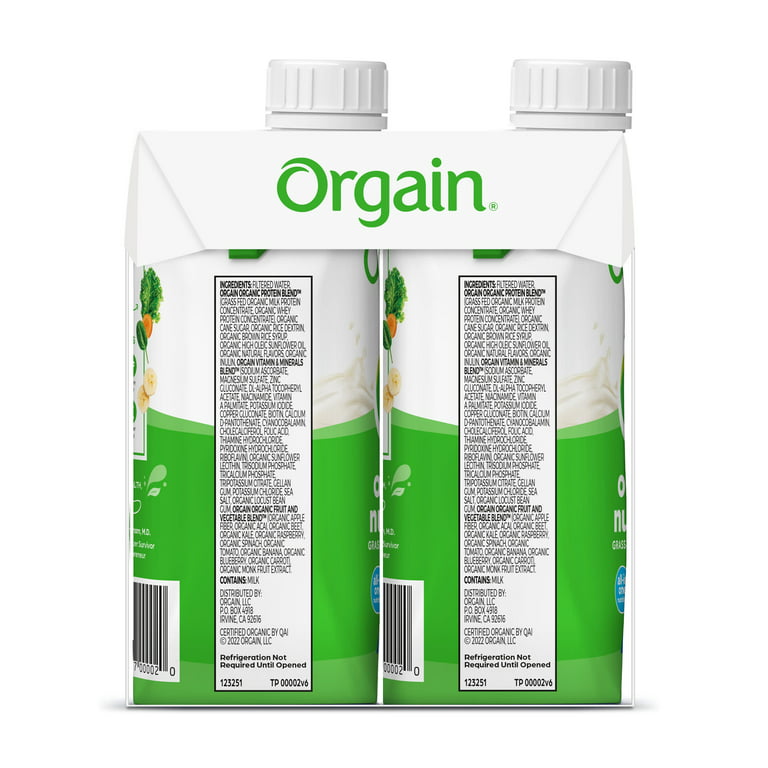 Orgain® Clean Protein™ Vanilla Bean Grass Fed Protein Shake, 4 ct / 11 fl  oz - Harris Teeter