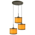 thumbnail image 2 of Woodbridge Lighting Drum 18" 3-Light Wood Cluster Pendant in Bronze/Nougat, 2 of 2