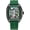 Black Green, variant on Fashion Men's Quartz Watch Tonneau Transparent Case Date Luminous Waterproof Analog Casual Business Wristwatch with Silicone Strap
