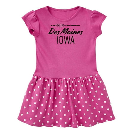 

Inktastic From Des Moines Iowa in Black Distressed Text Gift Baby Girl Dress