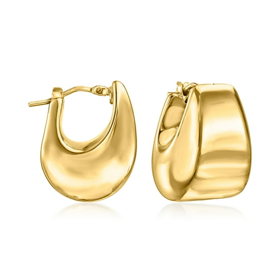 Ross-Simons Italian 18kt Gold Over Sterling Graduated Hoop Earrings, Women's, Adult