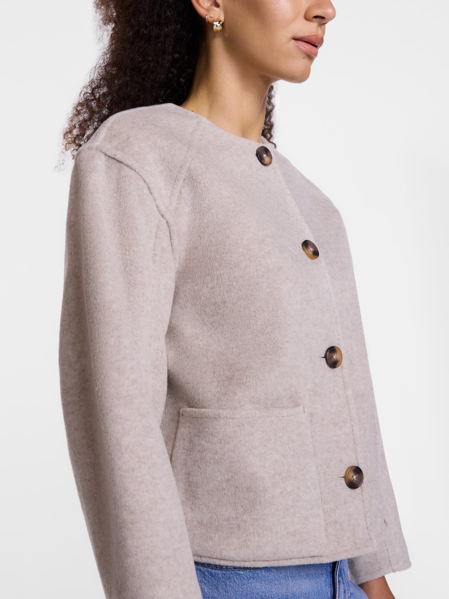 Scenario Women's Double Faced Faux Wool Jacket, Sizes XS-XXXL