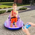 thumbnail image 2 of Gymax 12V Kids Ride on Bumper Car Remote Control w/ Flashing LED Light & Music Purple, 2 of 9