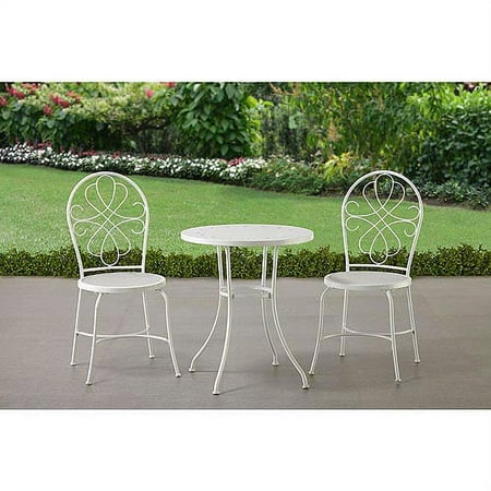 Mainstays 3pc Steel Bistro - White