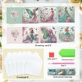 thumbnail image 3 of 6 pcs Diamond Art Painted Greeting Card, Butterfly Lady 5D DIY Special Shape Diamond Card Creative Gift, Christmas Thanksgiving Greeting Card Congratulation, 3 of 8