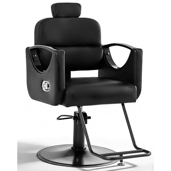 Artist Hand Heavy Duty Reclining Hydraulic Barber Chair All Purpose Hair Styling Salon Spa Beauty Equipment(Black)